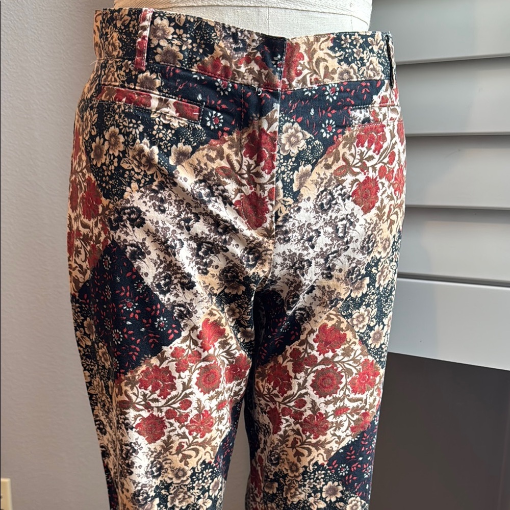 Anthropologie Patchwork Print Boot Cut Flare Pants - image 1